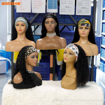 Kinky Curly Headband Wig Human Hair, Wholesale Straight Head Band Wig Virgin Hair,Human Hair Headband Wigs For Black Women